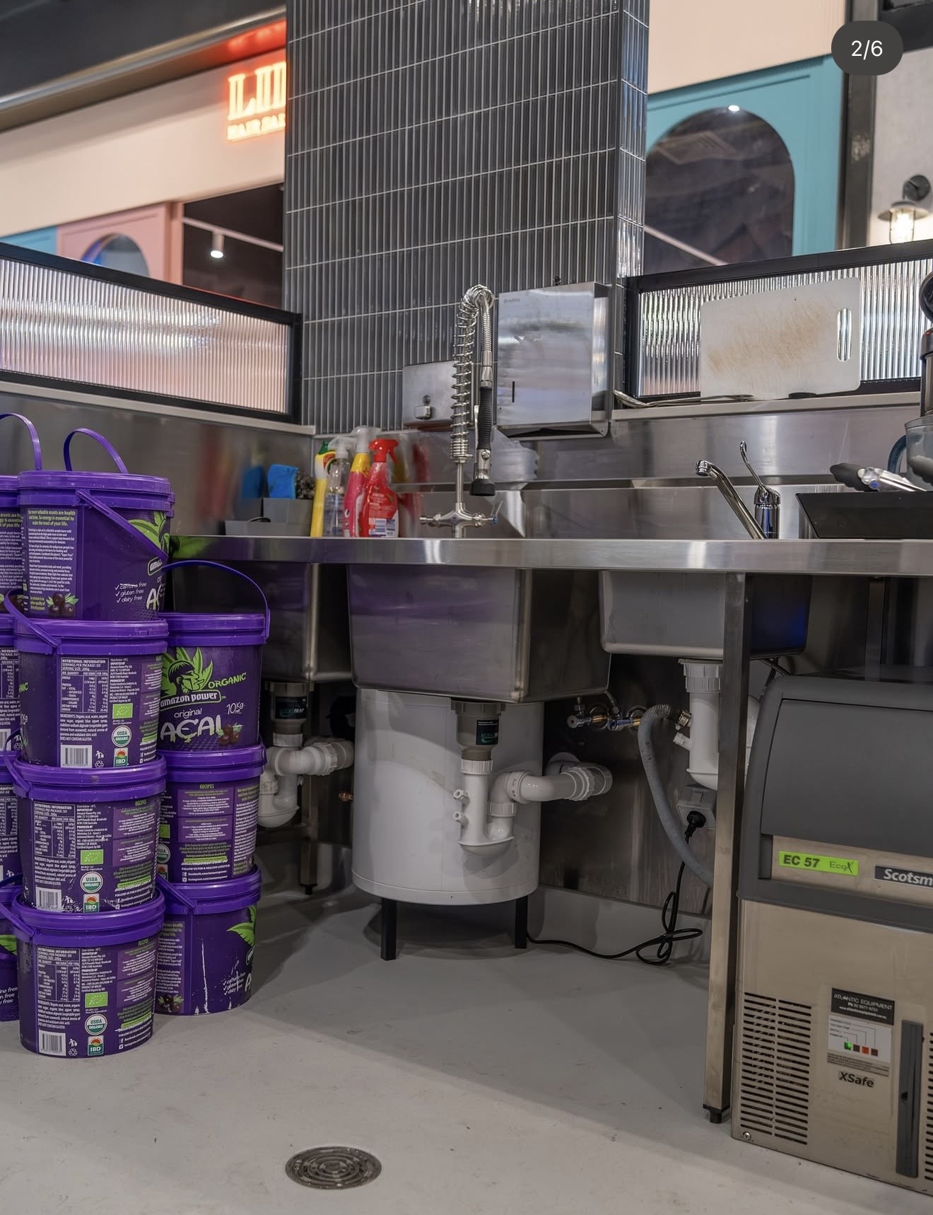 Thirsty Monkey back-of-house stainless steel sink and hydraulic services