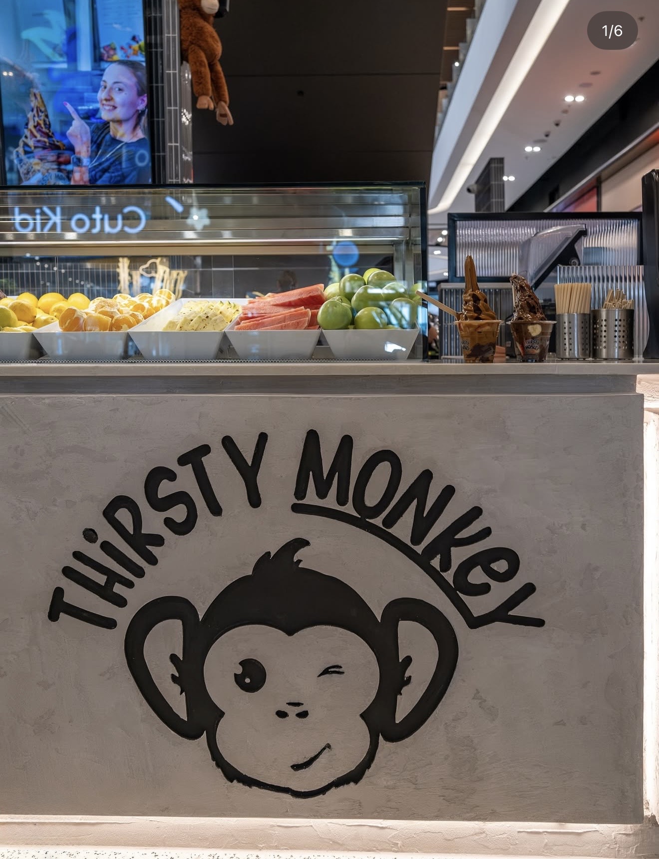 Completed Thirsty Monkey customer servery with cold display and finished joinery